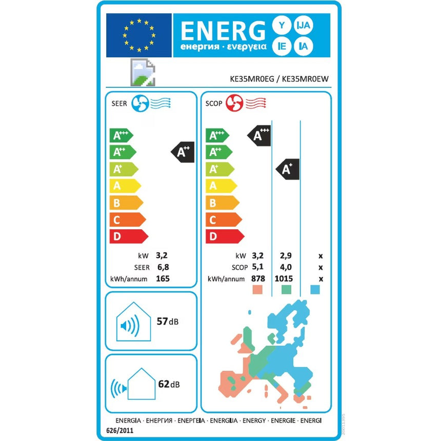 Aer Conditionat HISENSE Hi-Confort KE35MR0E, 12000 BTU, A++/A+++, Inverter, Wi-Fi, Alb