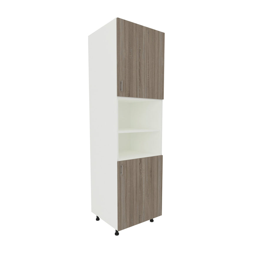 Corp Turn haaus Karo, 2 Usi, cu spatiu cuptor, Stejar Sonoma Inchis/Alb, 60 x 57 x 210 cm