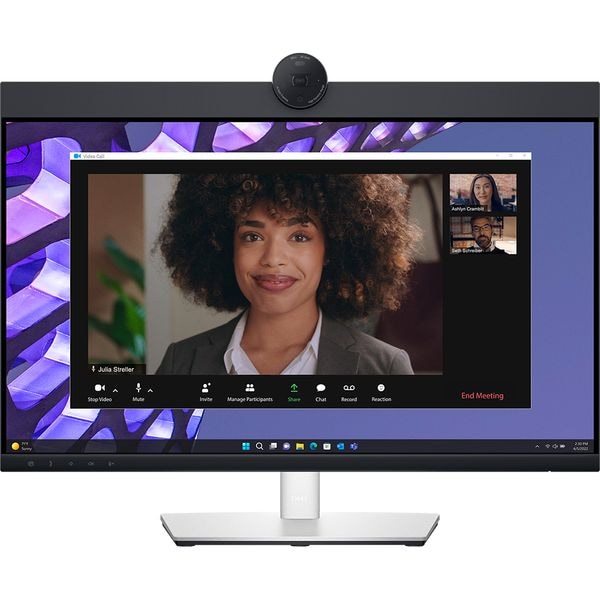 Monitor LED IPS Dell Pro 27" Video Conferinta P2724DEB, QHD (2560x1440 ), 60Hz, Webcam, Boxe 5W x2, Microfon, Daisy Chain, USB Type-C 90W, Ethernet LAN, KVM, Hub USB, Pivot, VESA, negru/silver