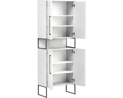 Dulap Baie Inalt Limone 650, 4 Usi, PAL, 65,2x183,4 cm, Alb