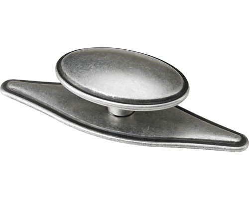 Buton Pentru Mobila Hettich Antik & Retro 77x26 Mm, Zamac Argintiu Brunat