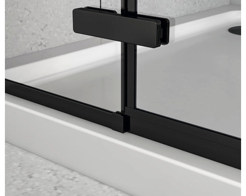 Cabina de dus patrata basano Slimline 90x90 cm sticla transparenta anticalcar profil negru