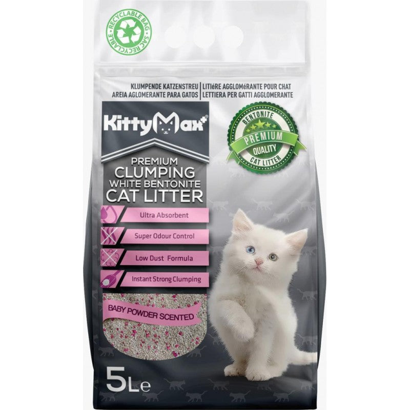 Asternut Igienic Premium KittyMax Baby Powder pentru Pisici 5 L