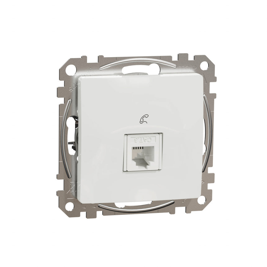 Priza telefon simpla Schneider Electric Sedna SDD111491, alb