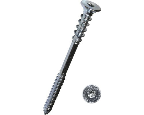 Holsuruburi De Ajustare Cu Cap Inecat Torx Dresselhaus 6x120 Mm Otel Zincat, 100 Bucati, Pentru Lemn