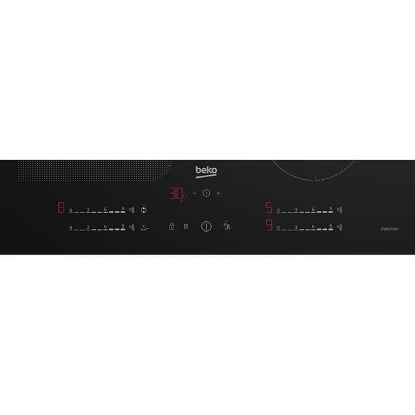 Plita incorporabila Beko HII64791UFT , Inductie, 4 induction zones + IndyFlex, Touch control 9 trepte, Booster, HobtoHood, OverHeat Safety System, Auto Shutdown, SlimDesign, Residual heat indicator, 60 cm, Negru