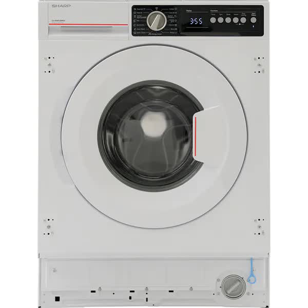 Masina de spalat rufe incorporabila SHARP ES-NIB814BWNA-EE, Steam+,8 kg, 1400rpm, AllergySmart, Clasa A, Alba