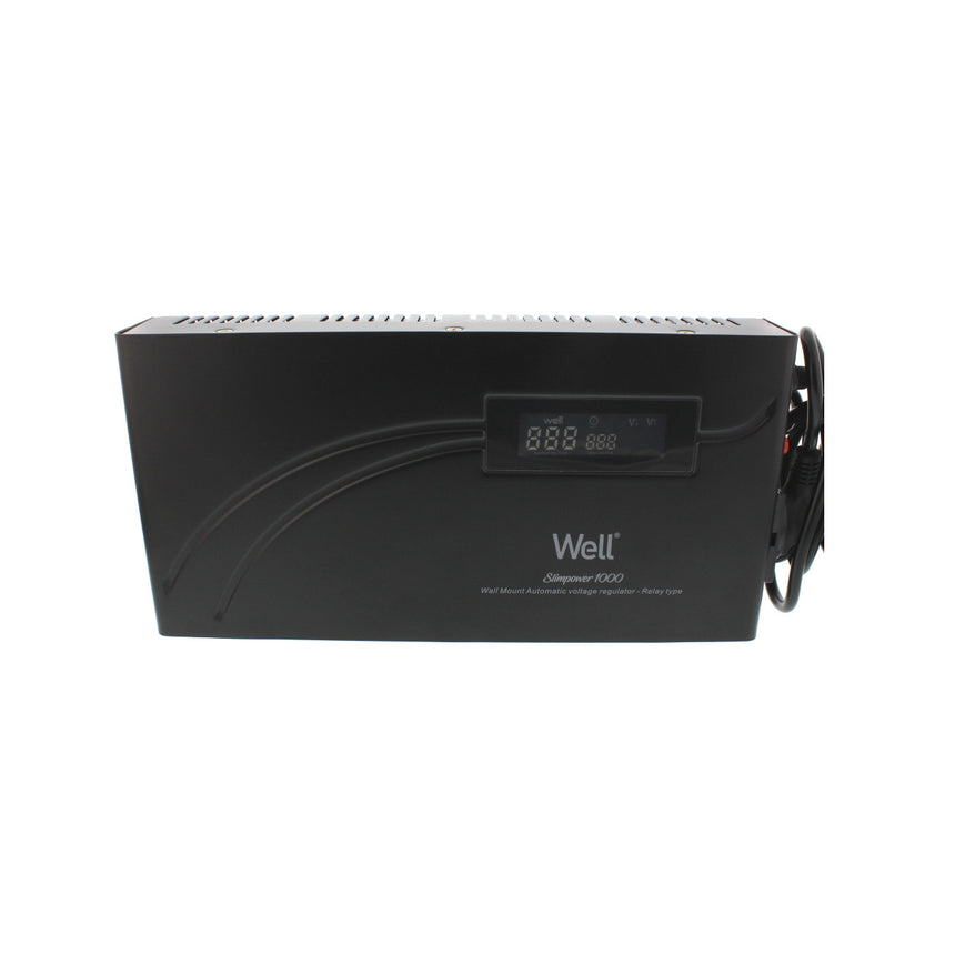 Stabilizator automat de tensiune cu releu 1000VA, orizontal, Well AVR-REL-SLIMPOWER1000-WL
