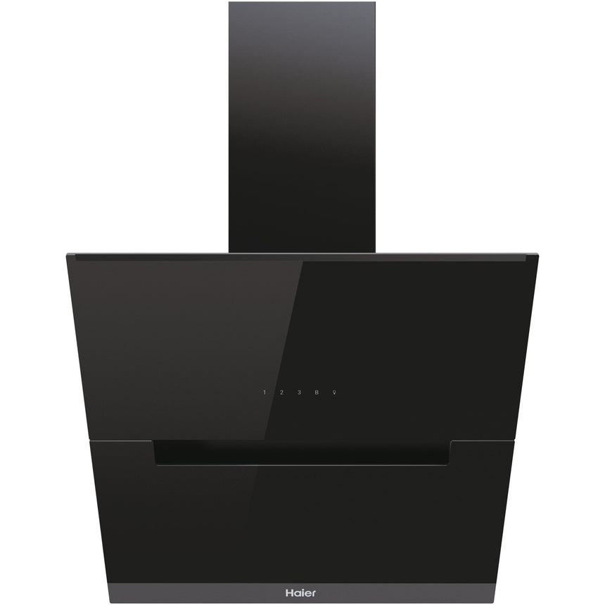 Hota incorporabila decorativa Haier HADG6DCS56B, Putere de absorbtie 789 mc/h, TouchControl, Iluminare LED, Clasa A++, 60 cm, Sticla neagra