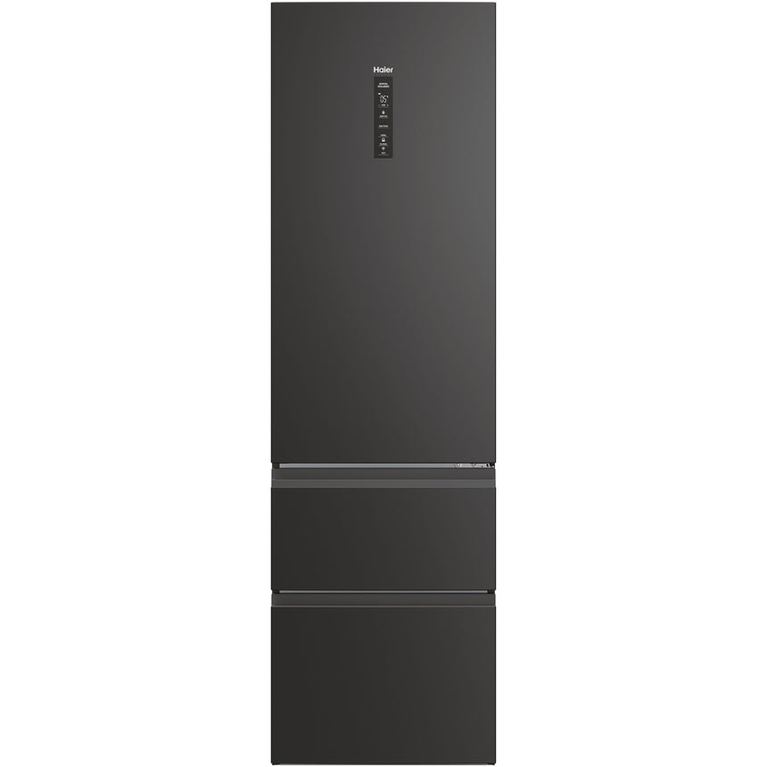 Combina frigorifica Haier HTW5620DNPT, 414 l, Total No Frost, Clasa D, WiFi, MyZone, Humidity Zone, SuperCooling, SuperFreezing, Holidays, H 205 cm, Negru