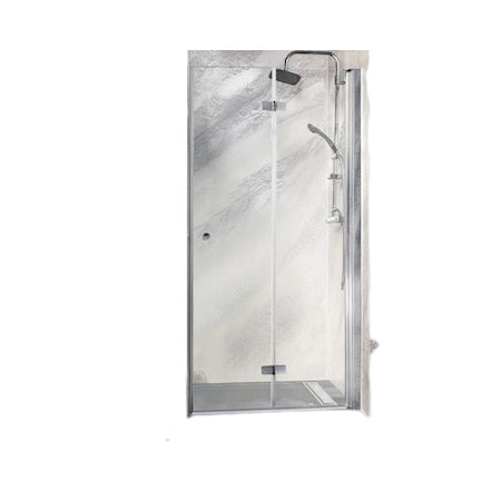 Usa dus pliabila Sanotechnik Sanoflex Duet, 95-97x195 cm, sticla securizata transparenta, profil crom, stanga