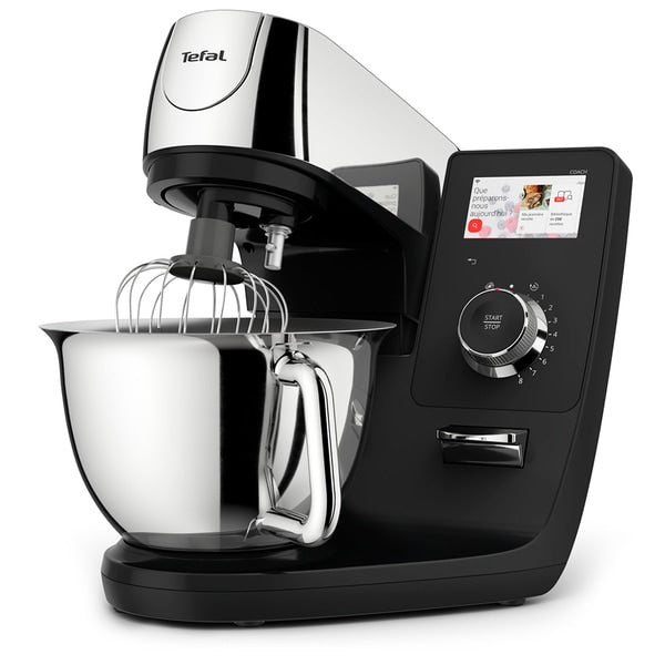 Robot de Bucatarie TEFAL I-Coach Touch QB951838, Vas 5.5l, 1200W, 10 Trepte Viteza, Negru-Argintiu