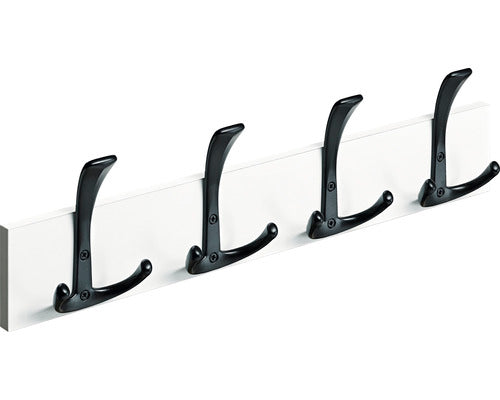 Cuier De Perete Cu 4x3 Carlige Hettich Country 500x135x53 Mm, Lemn Alb Lacuit