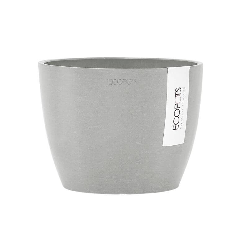 Ghiveci din plastic reciclat Ecopots Stockholm, 16 cm, alb Gri