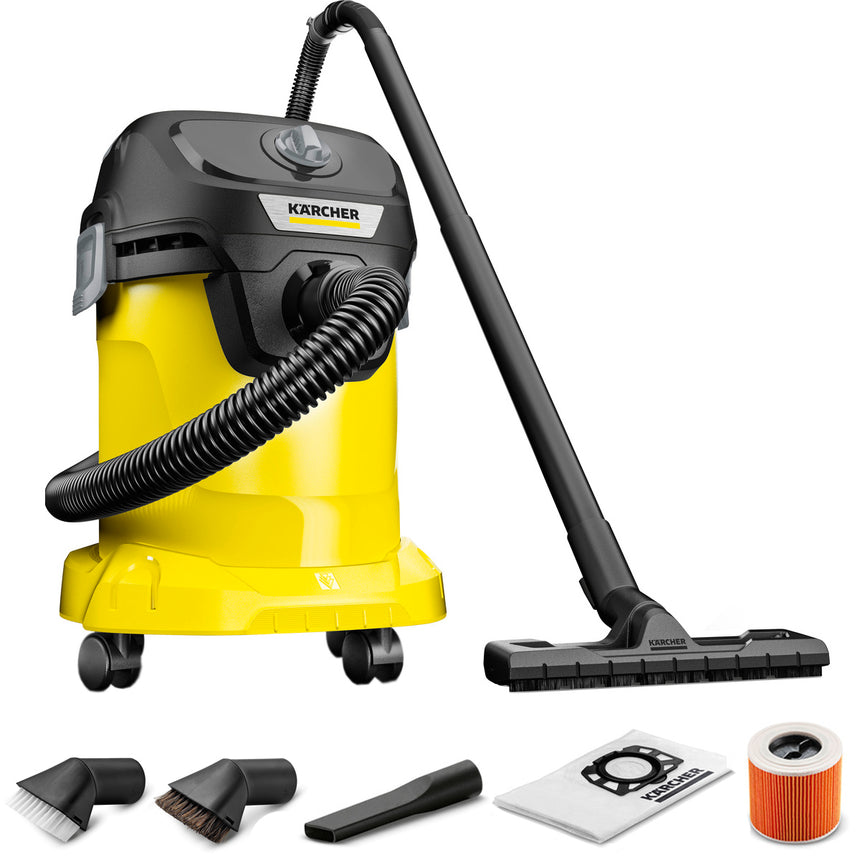 Aspirator, Karcher, WD 3 V-17/4/20, 1000W, Rezervor 17l, Cablu 4m, Furtun aspiratie 2m, Negru/Galben