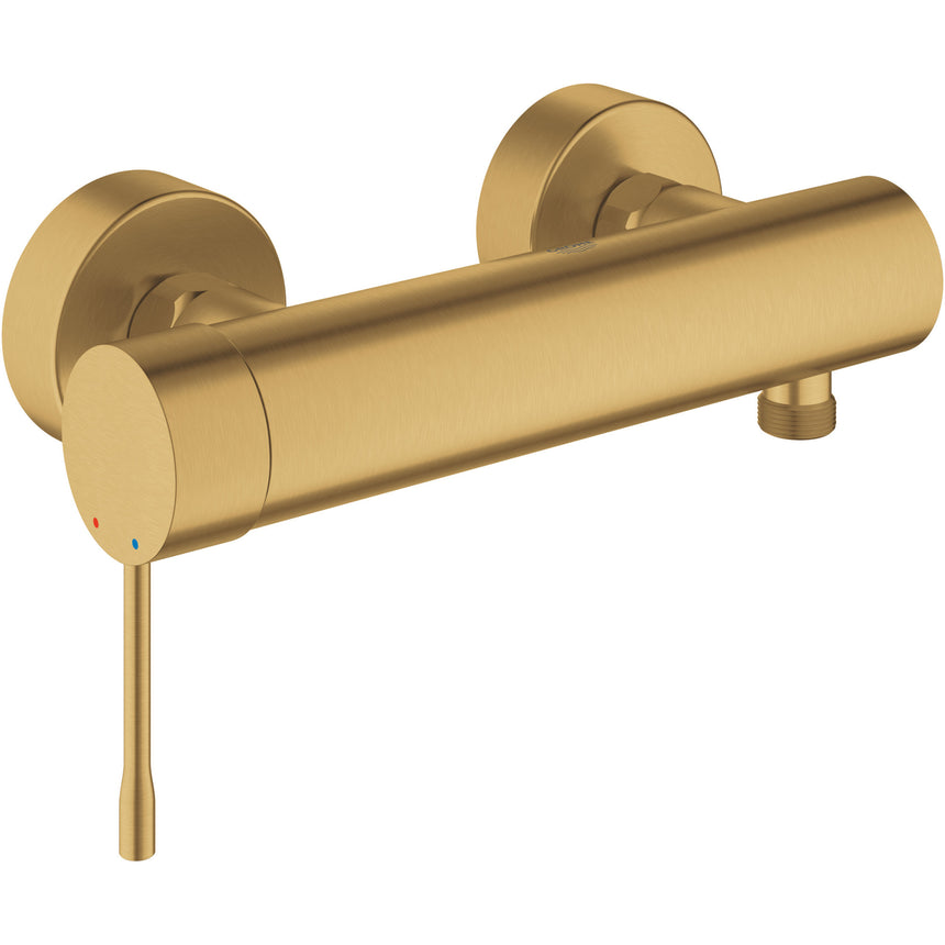 Baterie de dus Grohe Essence 33636GN1, 1/2'', monocomanda, aparenta, cartus ceramic, limitator, mat, auriu