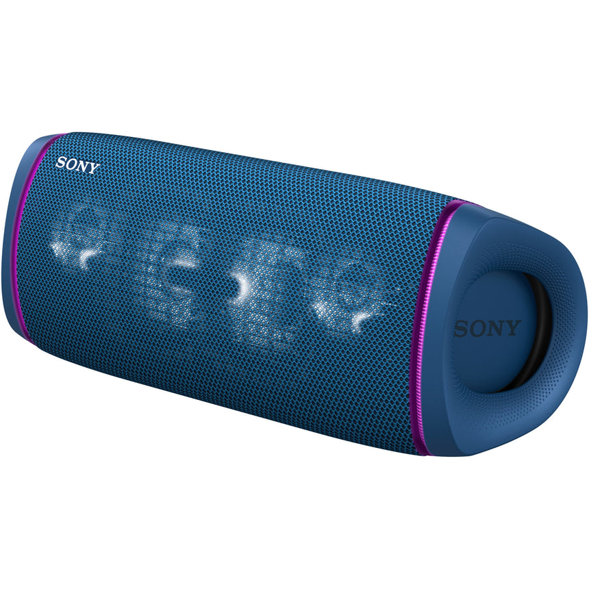 Boxa portabila Sony SRS-XB43L, Extra Bass, Efect de lumini, Rezistenta la apa IP67, Bluetooth 5.0, NFC, Autonomie 24 ore, Microfon, USB Type-C, Albastru