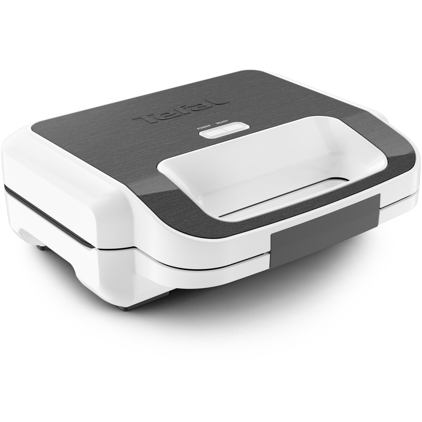 Sandwich-maker Tefal Snack XL SW701110 2in1, 850W, 2 seturi de placi detasabile, alb/ gri