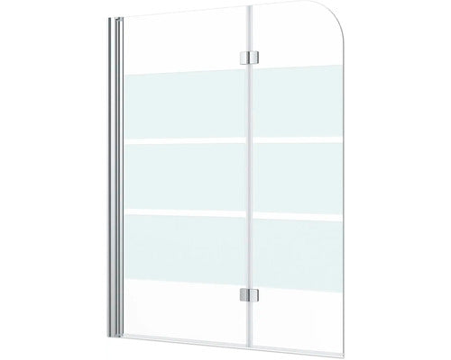 Paravan Cada Form & Style Cabia 112x140 Cm, 2 Elemente, Sticla Decor Dungi, Profil Crom
