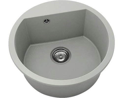 Chiuveta Bucatarie Rotunda FAT Avangard 223 Ø51 cm, Marmura Compozita Gri Inox
