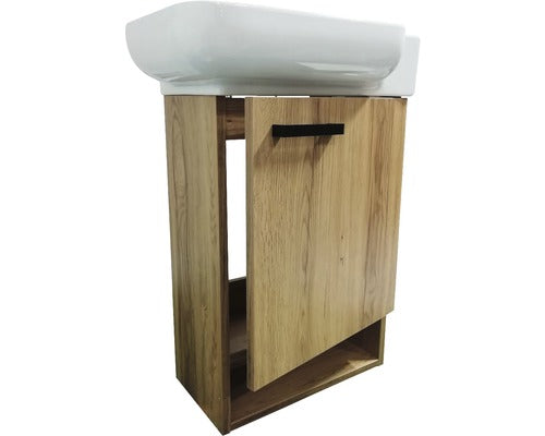 Set Mobilier Baie, Basano Venas, 54 cm Inclusiv Lavoar, Alb