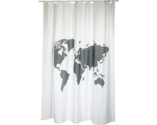 Perdea de Dus MSV Amazon Textil 180x200 cm Alb/Gri