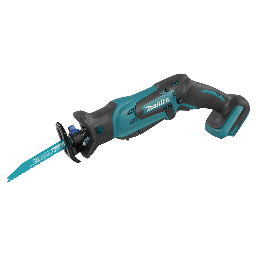 Fierastrau sabie compatibil cu acumulatori 18V Makita DJR183Z cu doua panze bi metal de 100mm 6 tpi 18 tpi