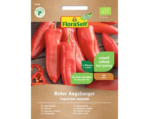 Seminte Legume Floraself Bio Ardei Kapia Rosii Augsburg, 150 gr