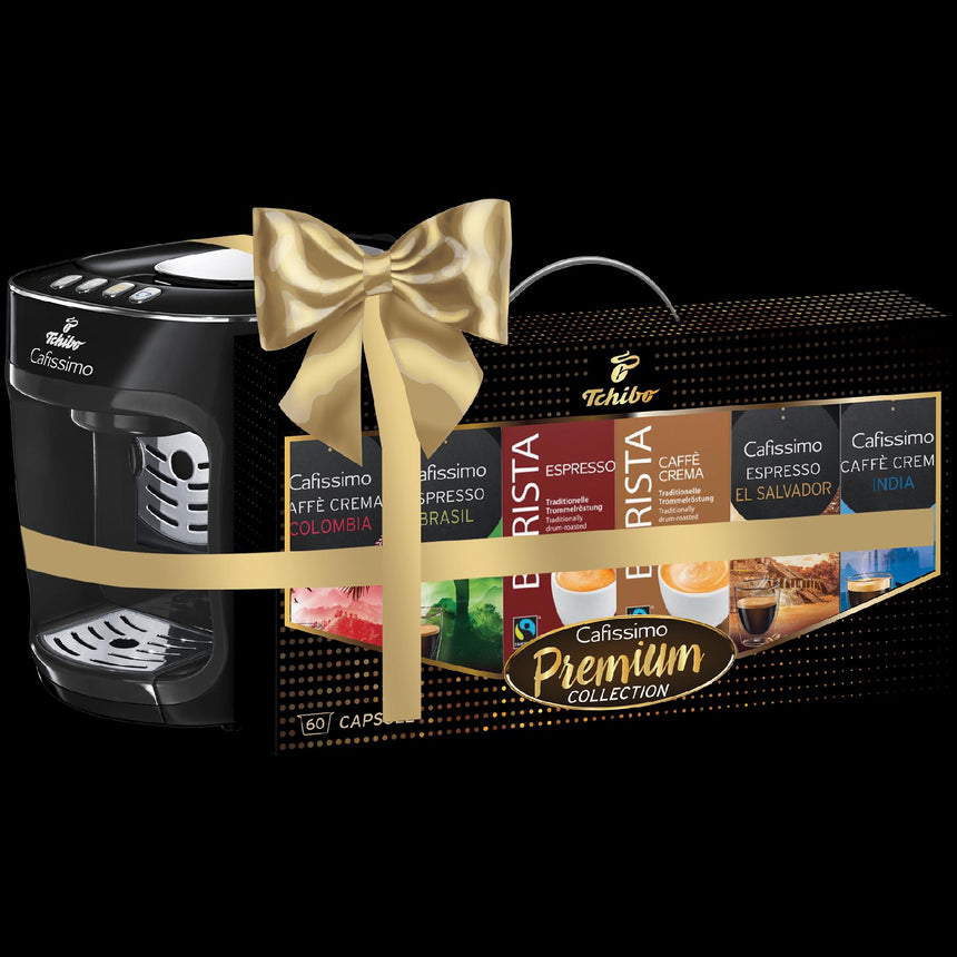Espressor Tchibo Cafissimo mini Black, 1500 W, 650 ml, Negru + Caffisimo Premium Collection 60 capsule