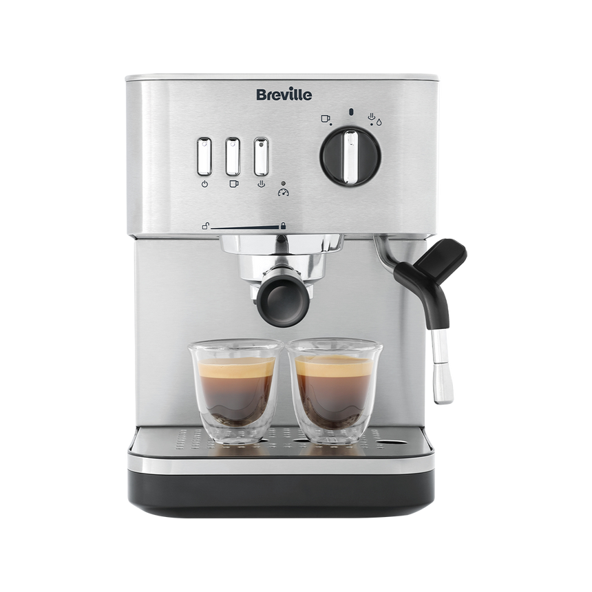 Espressor manual Breville Bijou Barista VCF149X-01, 15 bari, 1.5L, sistem de spumare , Argintiu