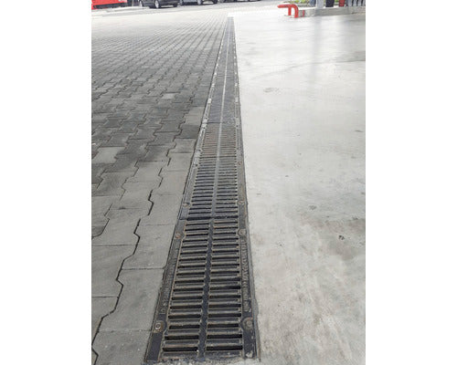 Rigola Fibrobeton VODALAND Gratar Fonta 1000x160x210 mm Scurgere Orizontala Ø 100 mm D 400 Trafic Intens