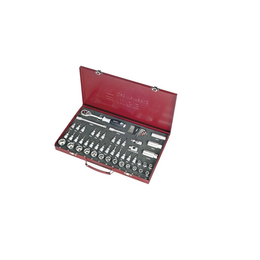 Trusa chei tubulare WGB 3/8", 55 piese