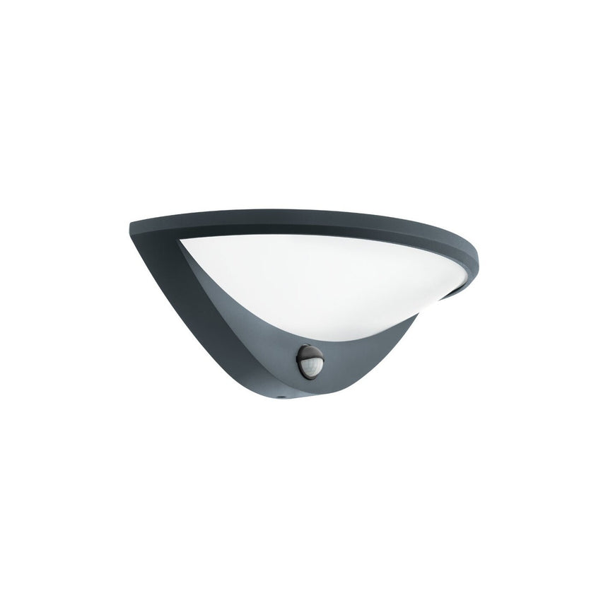 Aplica exterior Belcreda cu senzor, EGLO, LED, 9.3W, 1200 lm, lumina calda, 3000K, aluminiu turnat, antracit, plastic, alb, 33 x 16.5 x 12.5 cm cm, IP44