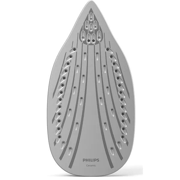 Fier de calcat Philips DST3011/20 seria 3000, 2100W, talpa ceramica, abur 30 g/min, jet de abur 140 g, capacitate rezervor 300ml, glisor anticalcar, sistem anti picurare, Alb/ albastru