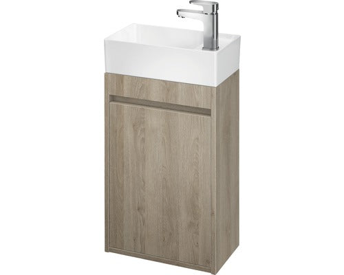 Baza Lavoar Baie Cersanit Crea, 1 usa, PAL, 39,2 cm, Stejar Fara Lavoar