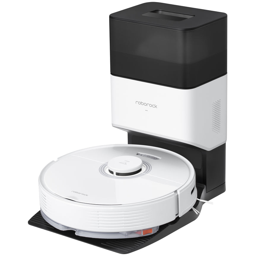 Robot de aspirare Roborock Q7 MAX+ Q7MP02-00, aspirator&mop&statie inteligenta de golire automata, 58W, LiDAR, 4200Pa, 4 senzori, 4 harti, mapare 3D, 5200mAh,alb