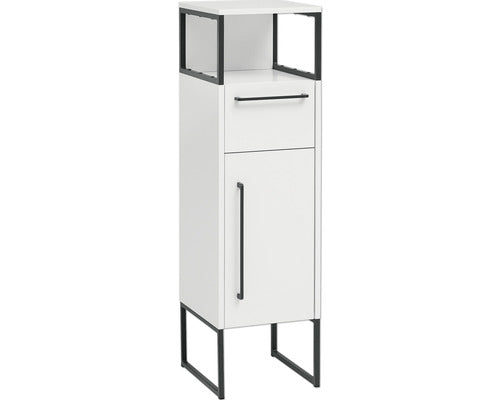 Dulap Baie Midi Asezat Limone U300, 1 Usa 1 Sertar, PAL, 112,5x33 cm, Alb Creta