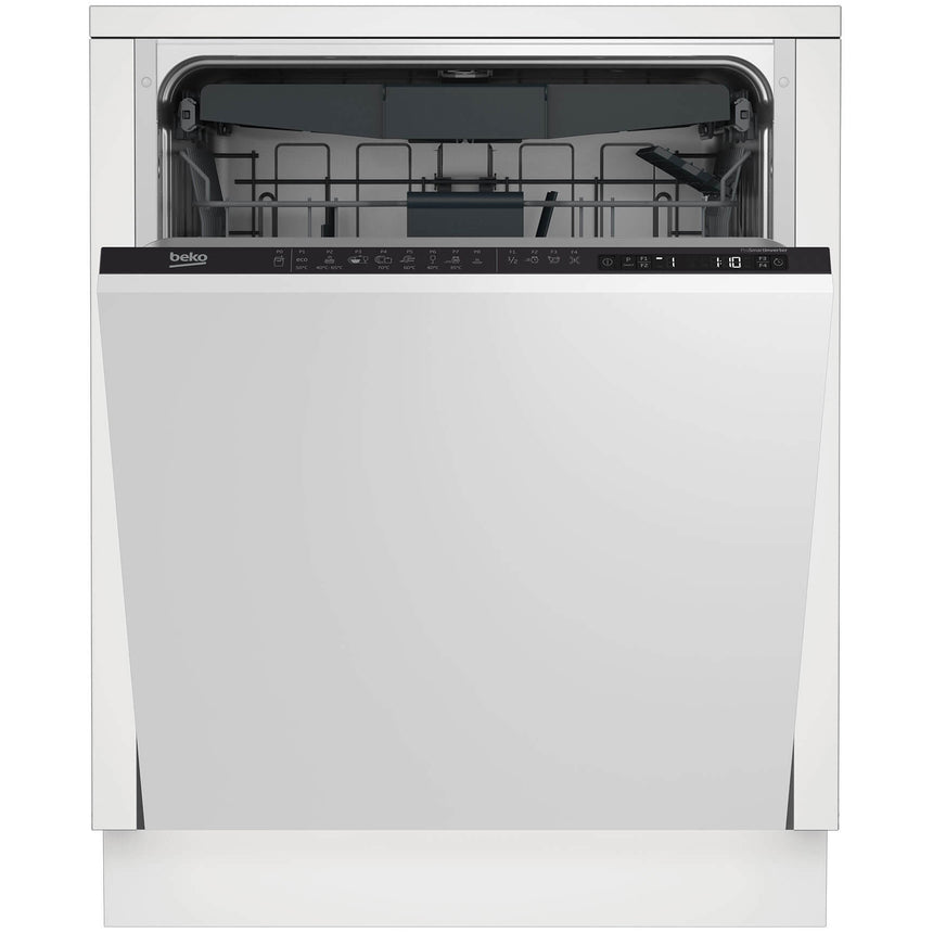 Masina de spalat vase incoporabila Beko DIN28425, 14 seturi, 8 programe, Clasa E, Motor Prosmart Inverter, Aquaintense, Steamgloss, Quick&Shine, Fast+, 60 cm
