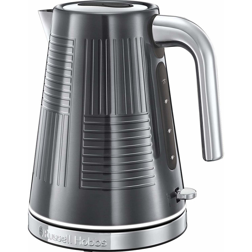Fierbator Russell Hobbs Geo Steel 25240-70, 2400 W, 1,7 L, Fierbere rapida, Gri