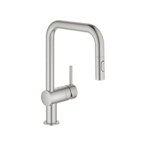 Baterie de bucatarie cu monocomanda 1/2", Minta, supersteel, 32322DC2 Grohe