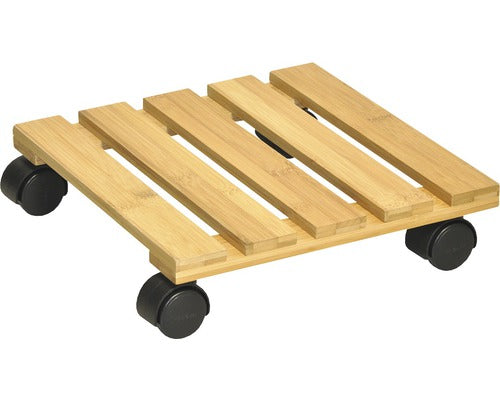 Suport Rulant Plante Wagner Bamboo, Bambus, 29x29 Cm, Capacitate Portanta 100 Kg