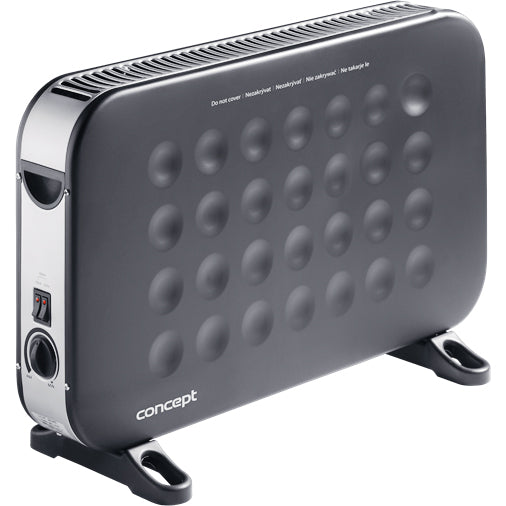 Convector electric Concept KS3014BC, 2000 W, 3 trepte de putere, termostat reglabil, negru