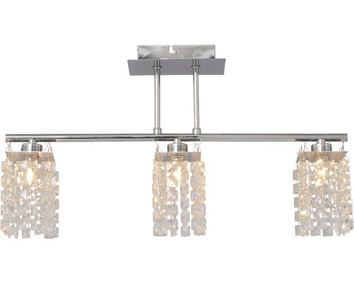 Lustra Kubo G9 3x40w, Becuri Halogen Incluse, Crom/cristale