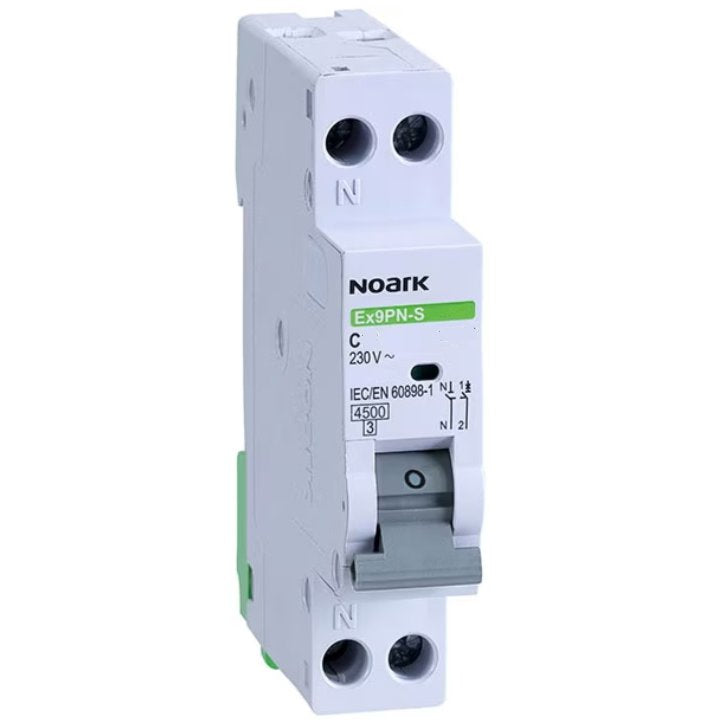 Siguranta automata Noark 101593, 1P+N latime 1 modul, C6, EX9PN-S
