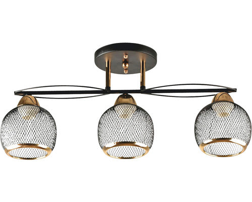 Lustra Fall E27 Max. 3x40w, Negru/auriu