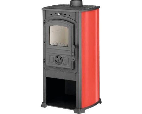 Semineu pe lemne Fornello Ekonomik ZAR, 7-8 KW, 930x460x460 mm, Rosu