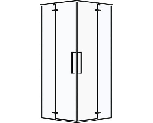 Cabina de dus patrata basano Slimline 90x90 cm sticla transparenta anticalcar profil negru