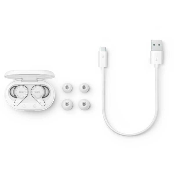 Casti Audio In-Ear True Wireless Philips TAT1207WT/00, Bluetooth, Alb