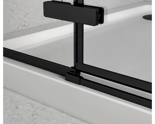 Cabina de dus patrata basano Slimline 90x90 cm sticla transparenta anticalcar profil negru