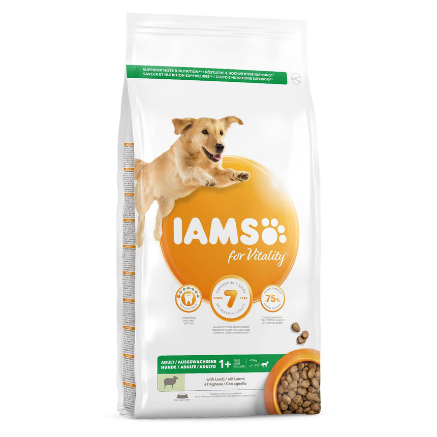 Hrana uscata pentru cainii adulti de talie mare, IAMS For Vitality, cu miel 12kg